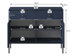 Moreno - Dressoir - Blauw - 104x39x83 cm