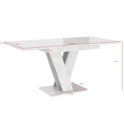 Moris - Eetkamertafel - Wit - 120x80x75 cm