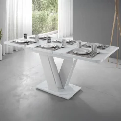 Moris - Eetkamertafel - Wit/marmerlook - 120x80x75 cm