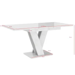 Moris - Eetkamertafel - Wit/marmerlook - 120x80x75 cm