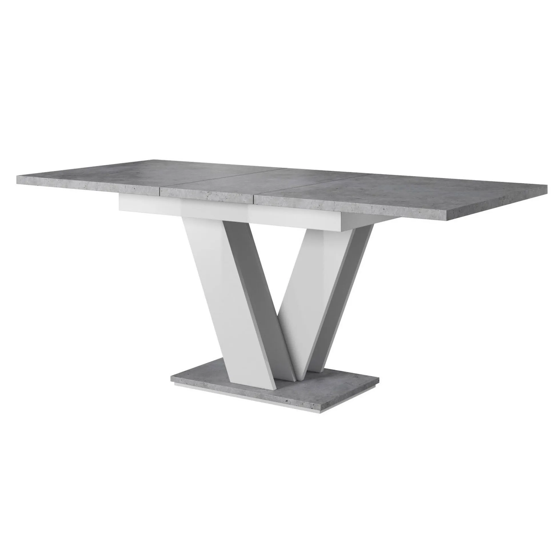 Moris - Eetkamertafel - Wit/betonlook - 120x80x75 cm