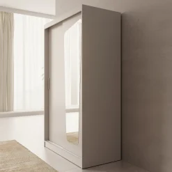 Moyo - Kledingkast met 2 schuifdeuren - Beige - 120x62x200 cm