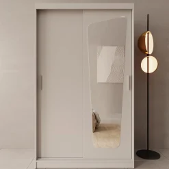 Moyo - Kledingkast met 2 schuifdeuren - Beige - 120x62x200 cm