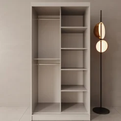 Moyo - Kledingkast met 2 schuifdeuren - Beige - 100x62x200 cm