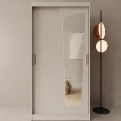 Moyo - Kledingkast met 2 schuifdeuren - Beige - 100x62x200 cm