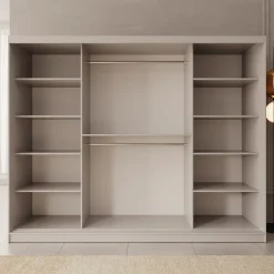 Moyo - Kledingkast met 3 schuifdeuren - Beige - 250x62x200 cm