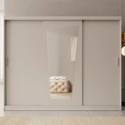 Moyo - Kledingkast met 3 schuifdeuren - Beige - 250x62x200 cm