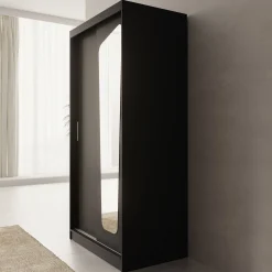 Moyo - Kledingkast met 2 schuifdeuren - Zwart - 100x62x200 cm