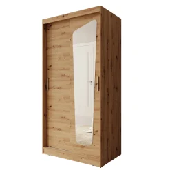 Moyo - Kledingkast met 2 schuifdeuren - Eikenpatroon - 100x62x200 cm
