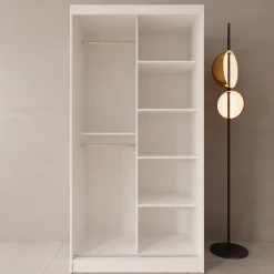 Moyo - Kledingkast met 2 schuifdeuren - Wit - 100x62x200 cm