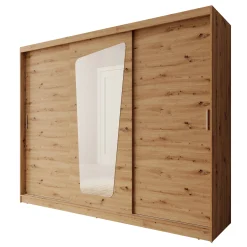Moyo - Kledingkast met 3 schuifdeuren - Eikenpatroon - 250x62x200 cm