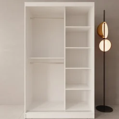 Moyo - Kledingkast met 2 schuifdeuren - Wit - 120x62x200 cm