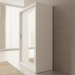 Moyo - Kledingkast met 2 schuifdeuren - Wit - 120x62x200 cm