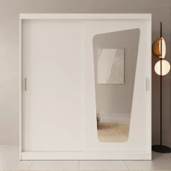 Moyo - Kledingkast met 2 schuifdeuren - Wit - 180x62x200 cm