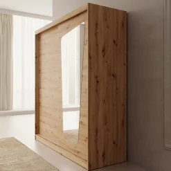 Moyo - Kledingkast met 2 schuifdeuren - Eikenpatroon - 180x62x200 cm