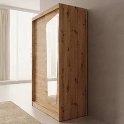 Moyo - Kledingkast met 2 schuifdeuren - Eikenpatroon - 120x62x200 cm