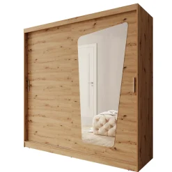 Moyo - Kledingkast met 2 schuifdeuren - Eikenpatroon - 200x62x200 cm