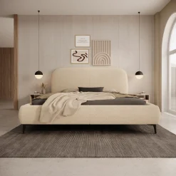 Muralla - Tweepersoonsbed - Beige teddystof - 160x200 cm