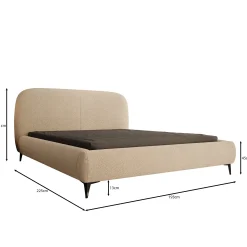 Muralla - Tweepersoonsbed - Beige teddystof - 160x200 cm