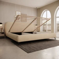 Muralla - Tweepersoonsbed - Beige teddystof - 200x200 cm