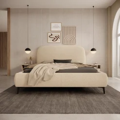 Muralla - Tweepersoonsbed - Beige teddystof - 140x200 cm