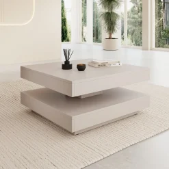 Nao - Salontafel - Beige - 70x70x34 cm
