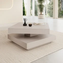 Nao - Salontafel - Beige - 70x70x34 cm