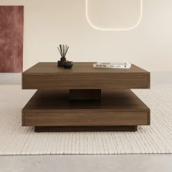 Nao - Salontafel - Walnootpatroon - 70x70x34 cm