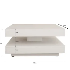 Nao - Salontafel - Walnootpatroon - 70x70x34 cm