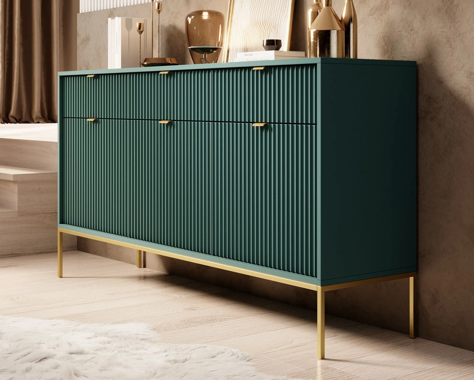 Navil 2 - Dressoir - Groen - 154x39x83 cm