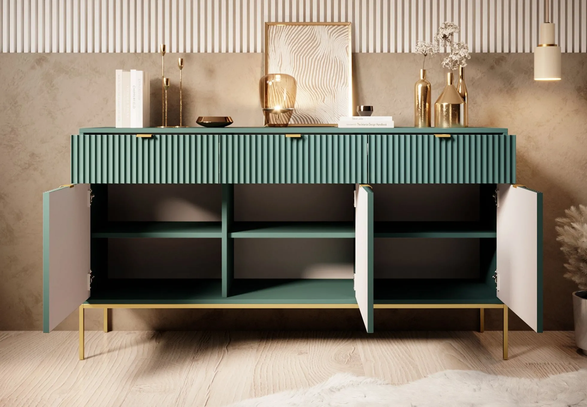 Navil 2 - Dressoir - Groen - 154x39x83 cm