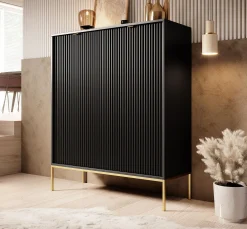 Navil 2 - Dressoir - Zwart - 104x39x125 cm