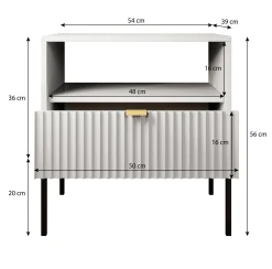 Navil 2 - Nachtkastje - Beige - 54x39x56 cm