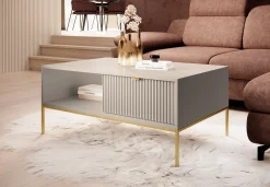 Navil 2 - Salontafel met 2 lades - Beige - 104x68x46 cm