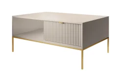 Navil 2 - Salontafel met 2 lades - Beige - 104x68x46 cm