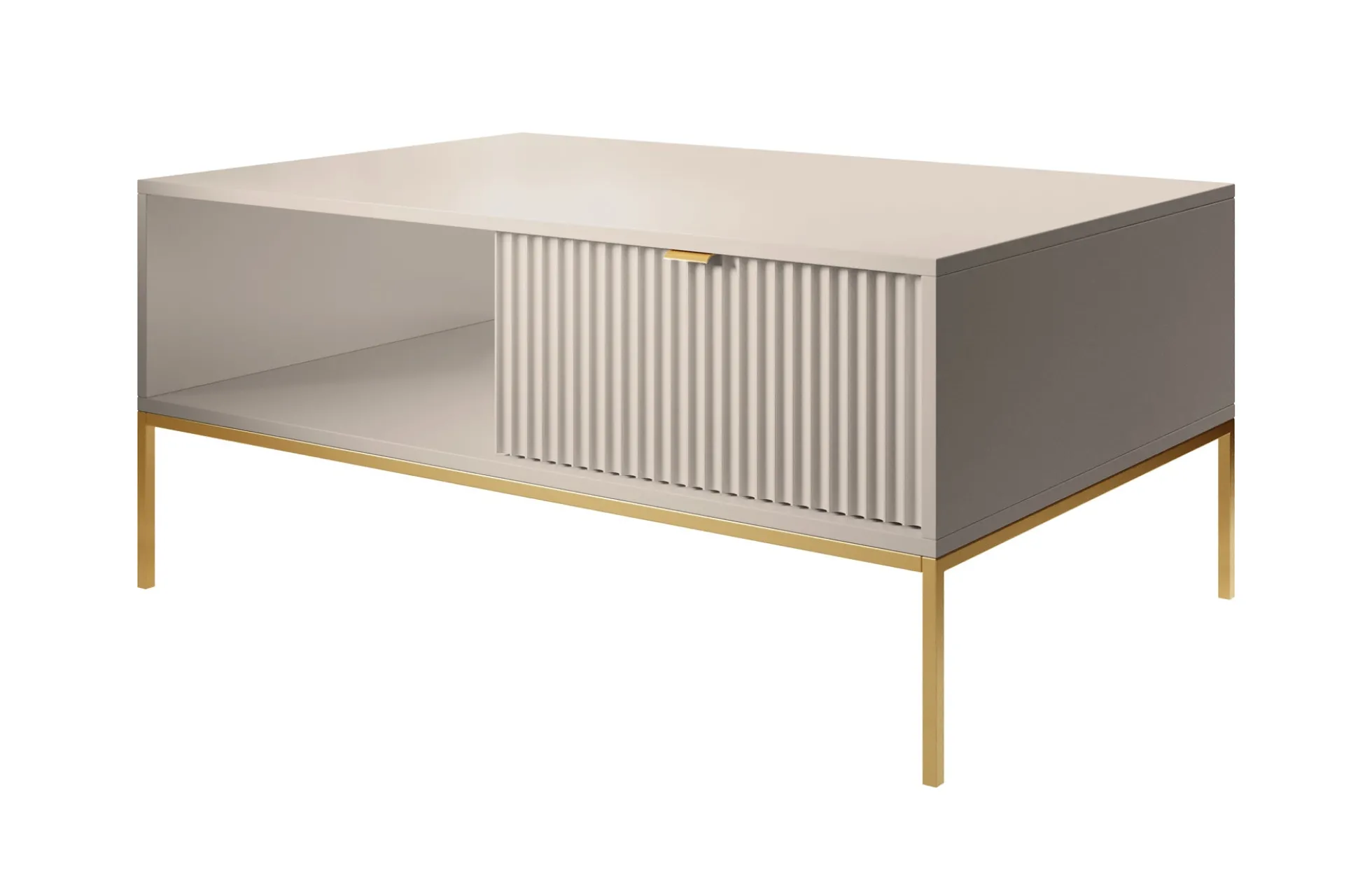 Navil 2 - Salontafel met 2 lades - Beige - 104x68x46 cm