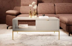Navil 2 - Salontafel met 2 lades - Beige - 104x68x46 cm