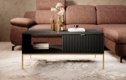 Navil 2 - Salontafel met 2 lades - Zwart - 104x68x46 cm
