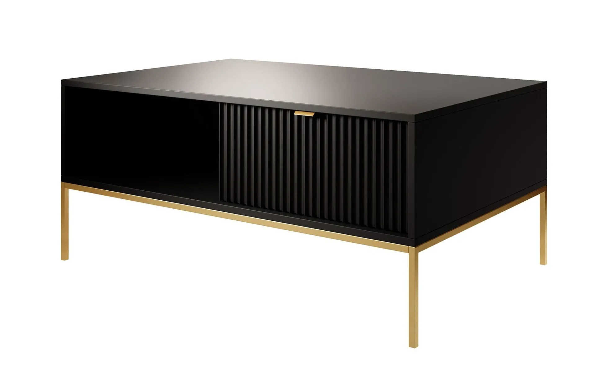 Navil 2 - Salontafel met 2 lades - Zwart - 104x68x46 cm