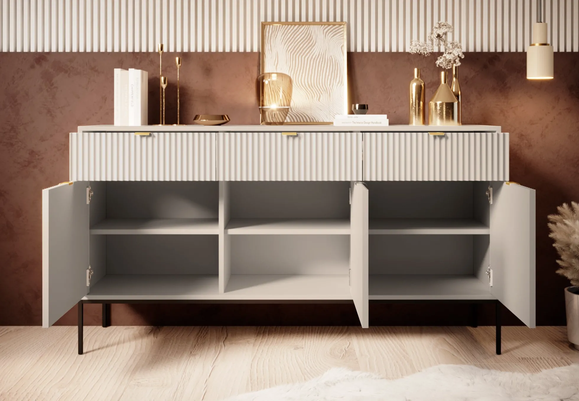 Navil - Dressoir - Beige - 154x39x83 cm