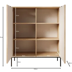 Navil - Dressoir - Eikenpatroon - 104x39x125 cm
