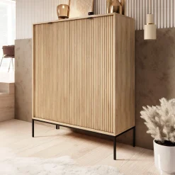 Navil - Dressoir - Eikenpatroon - 104x39x125 cm