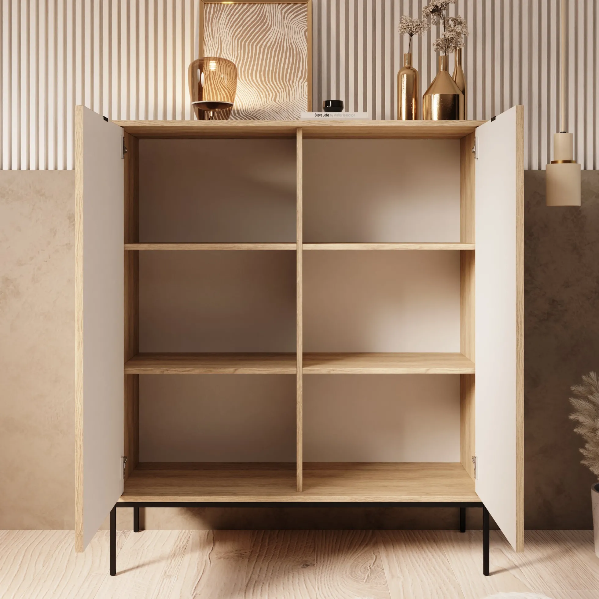 Navil - Dressoir - Eikenpatroon - 104x39x125 cm