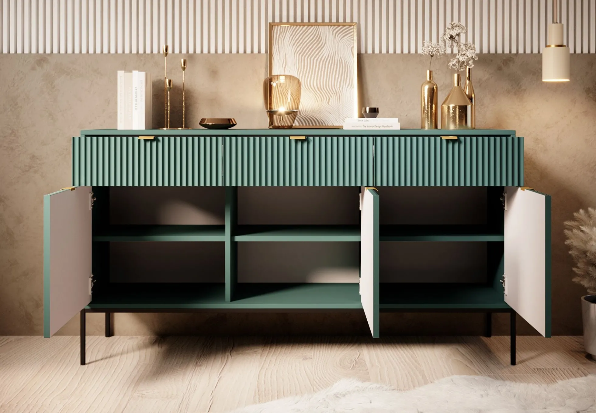 Navil - Dressoir - Groen - 154x39x83 cm