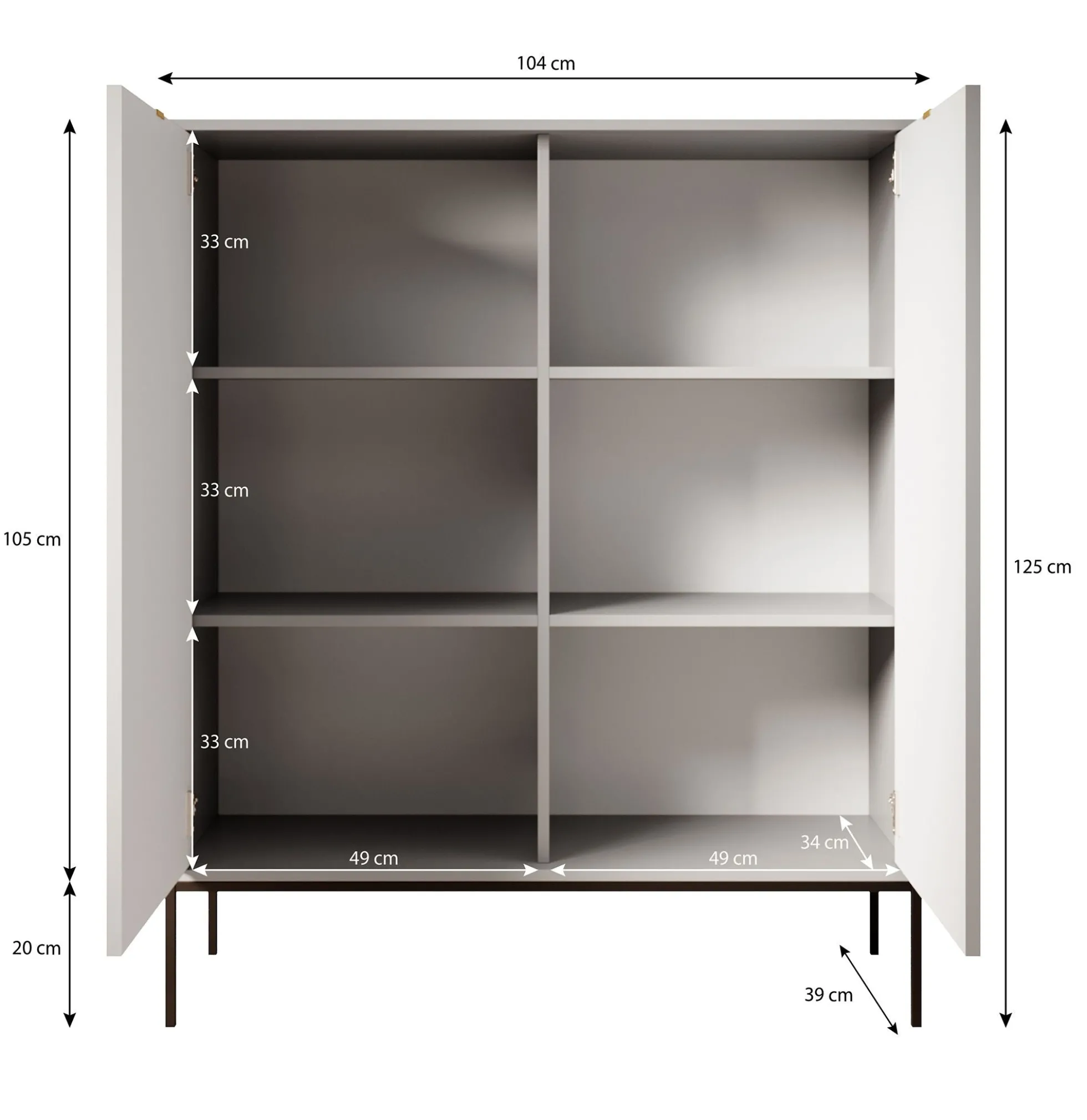 Navil - Dressoir - Groen - 104x39x125 cm