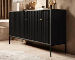 Navil - Dressoir - Zwart - 154x39x83 cm