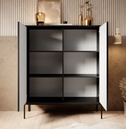 Navil - Dressoir - Zwart - 104x39x125 cm
