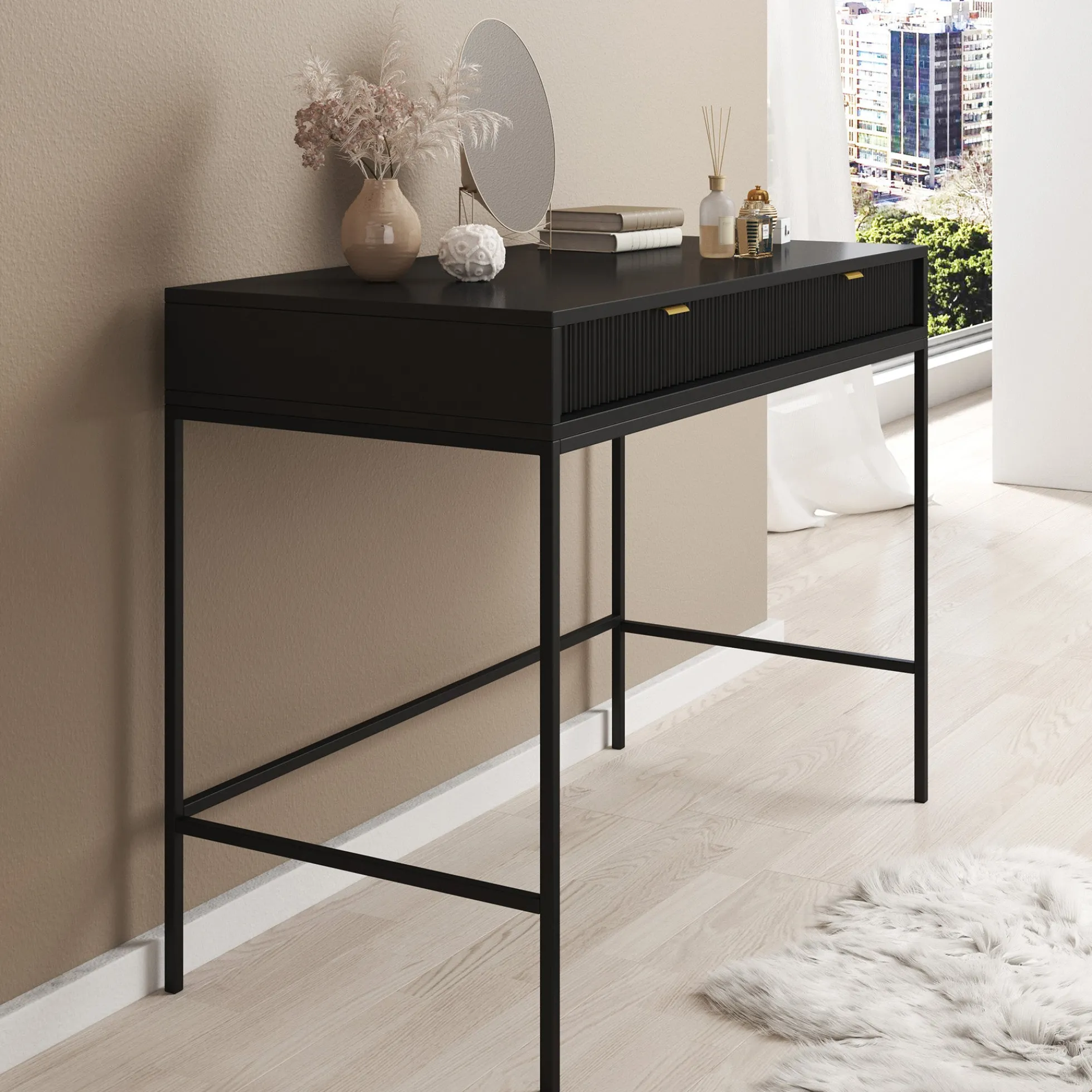 Navil - Kaptafel - Zwart - 104x50x78 cm