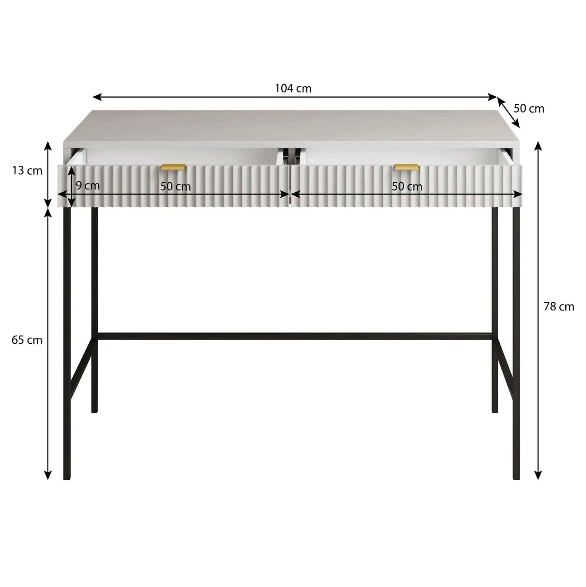 Navil - Kaptafel - Zwart - 104x50x78 cm