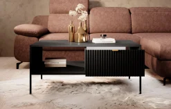 Navil - Salontafel met 2 lades - Zwart - 104x68x46 cm